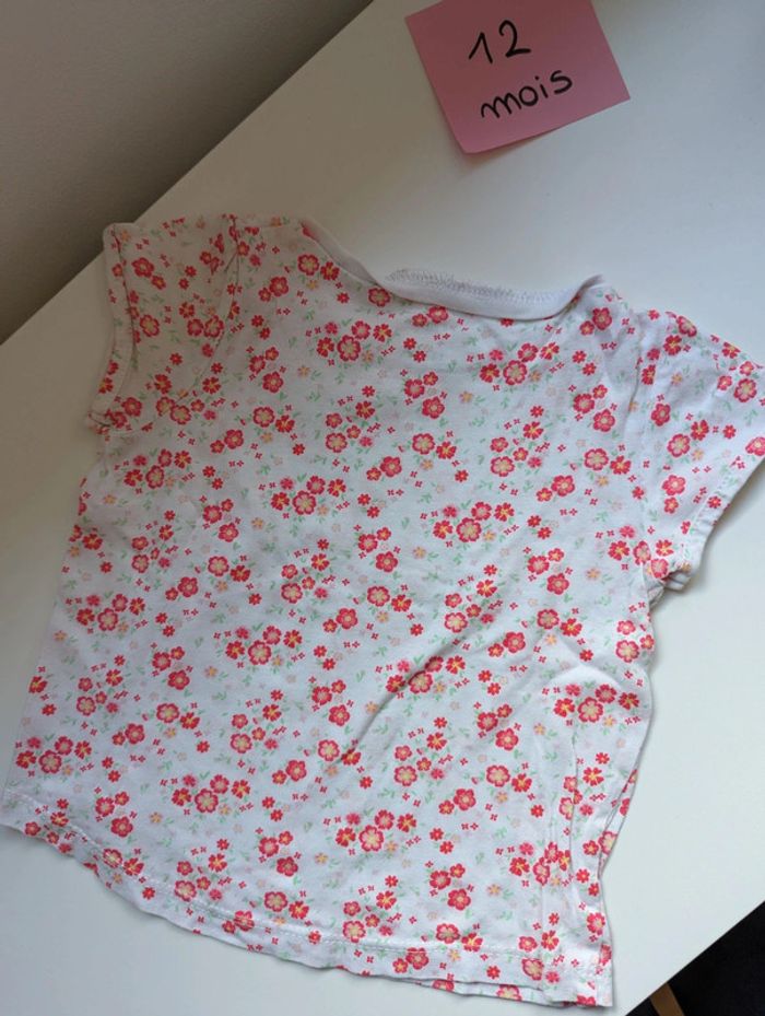 Tee shirt à fleurs 12 mois - photo numéro 3