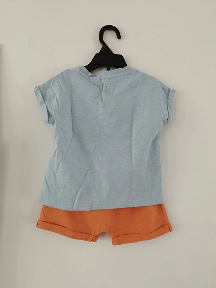 Ensemble tee shirt short bébé garçon 12 mois - photo numéro 4