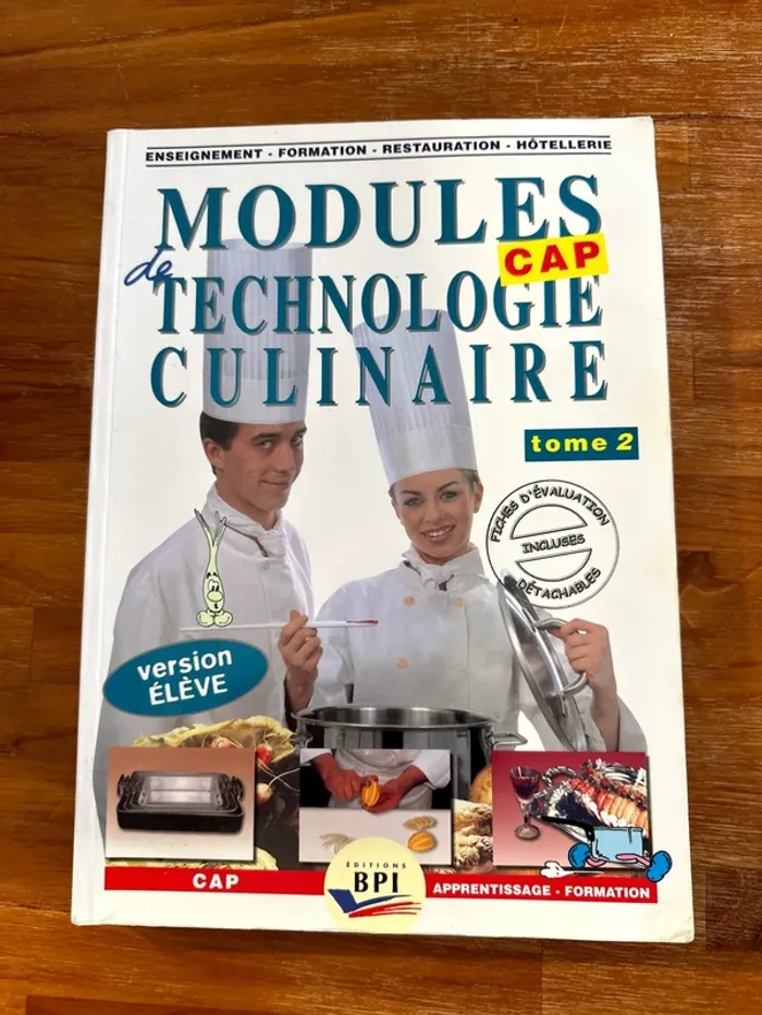 Livre, module de technologie culinaire CAP