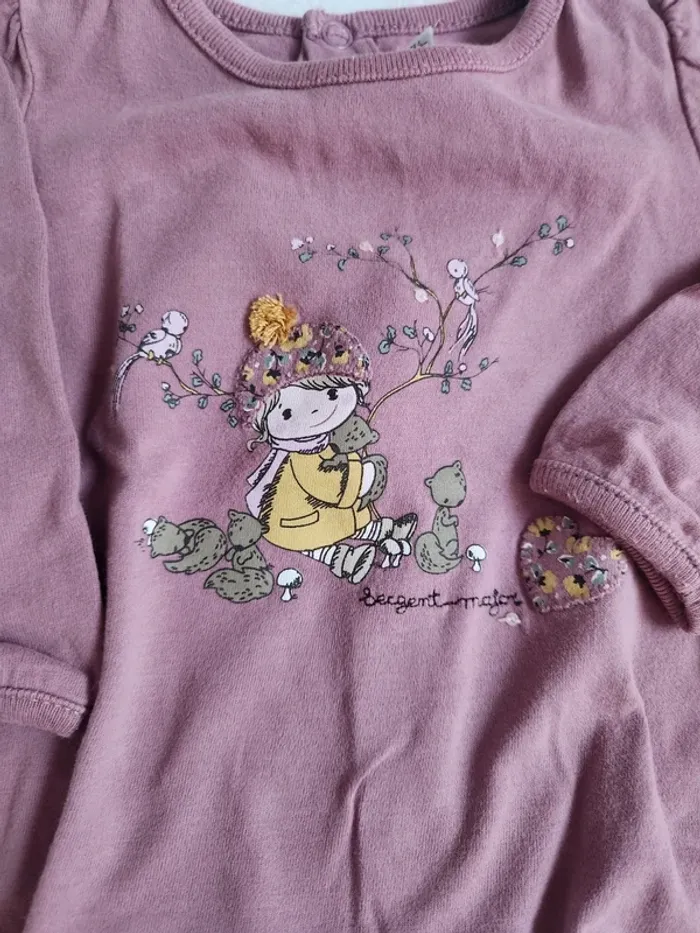 Joli ensemble haut + short bébé fille Sergent Major et Obaibi 9 mois - photo numéro 3
