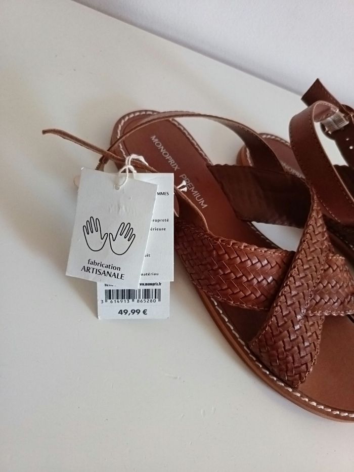 Sandales cuir Monoprix 40 - photo numéro 3