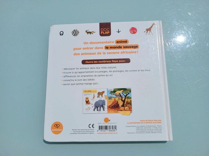 Livre animé Doc flap 🦒 Les animaux de La Savane africaine 🦏 - photo numéro 10