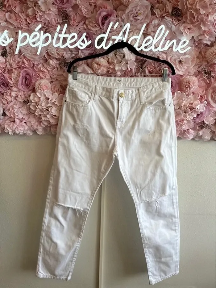 Jean blanc taille haute coupe droite modèle « Robby » taille 38/40 (28) - Lab Dip Paris - photo numéro 2
