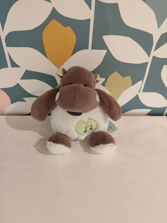 Peluche hippopotame musicale baby nat - photo numéro 2