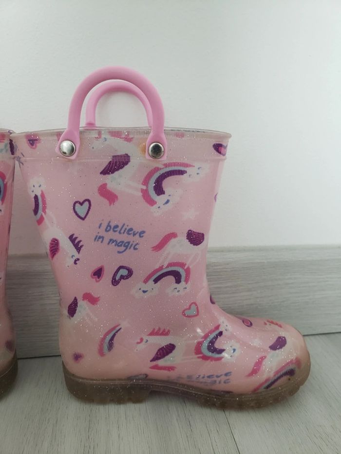 Bottes de pluie licorne lumineuse taille 26 - photo numéro 3