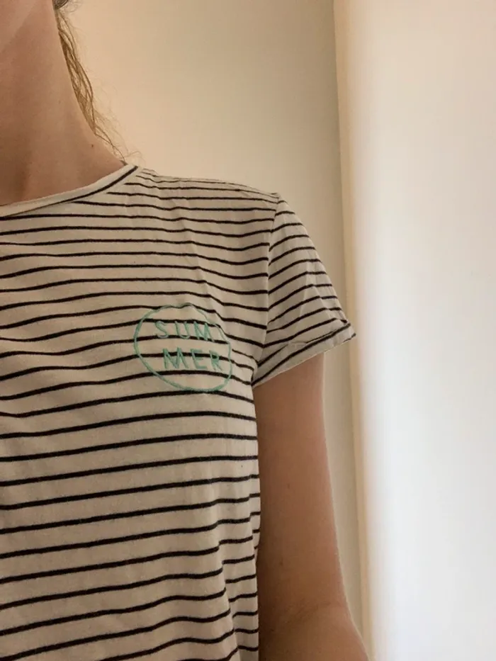 T-shirt Rayures noir et blanc Promod - photo numéro 4