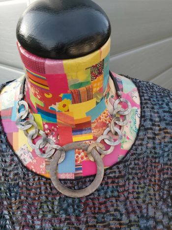 Collier anneaux métal mat