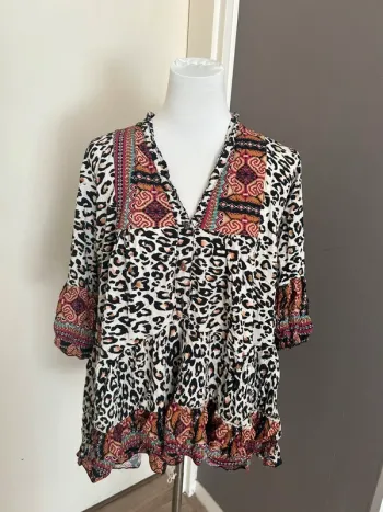 Sud express blouse, été tunique, imprimée, multicolore