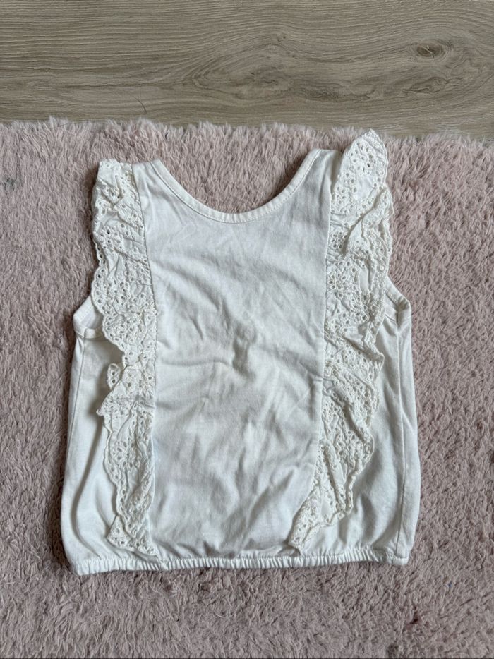Top à volant blanc fille 5 ans