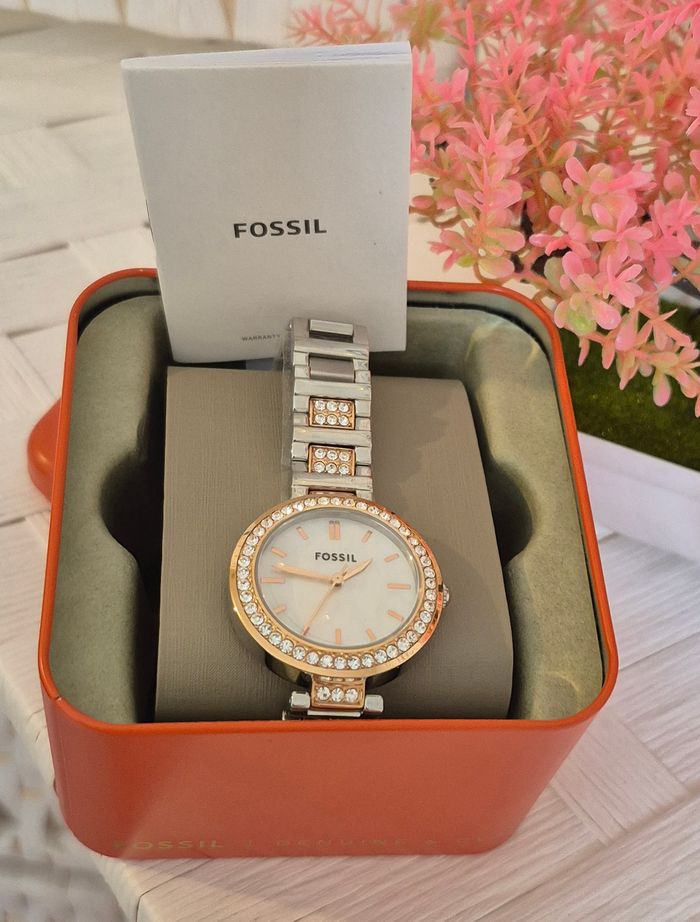 💕jolie Montre Karli à trois aiguilles, bicolore Fossil Femme 💕 - photo numéro 5