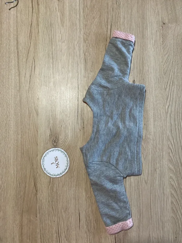 Robe manche longue rose bonbon hiver avec son gilet bébé fille 3 mois Boîte à Malices - photo numéro 5
