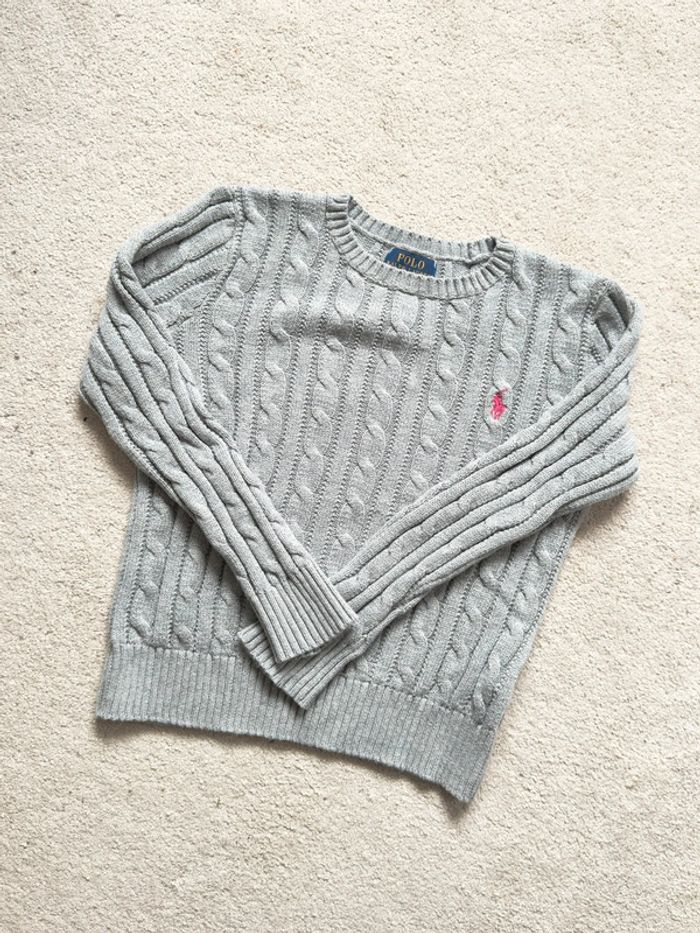 Pull torsadé Ralph Lauren Fille - Gris - photo numéro 2