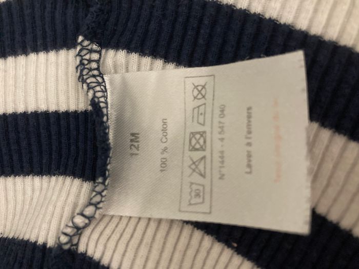 robe en coton rayé avec coeur bébé 12 mois - photo numéro 5