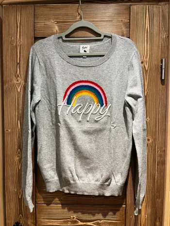 Pull gris Happy - Rainbow