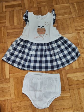 Robe été + culotte bloomer  bébé fille 12 mois