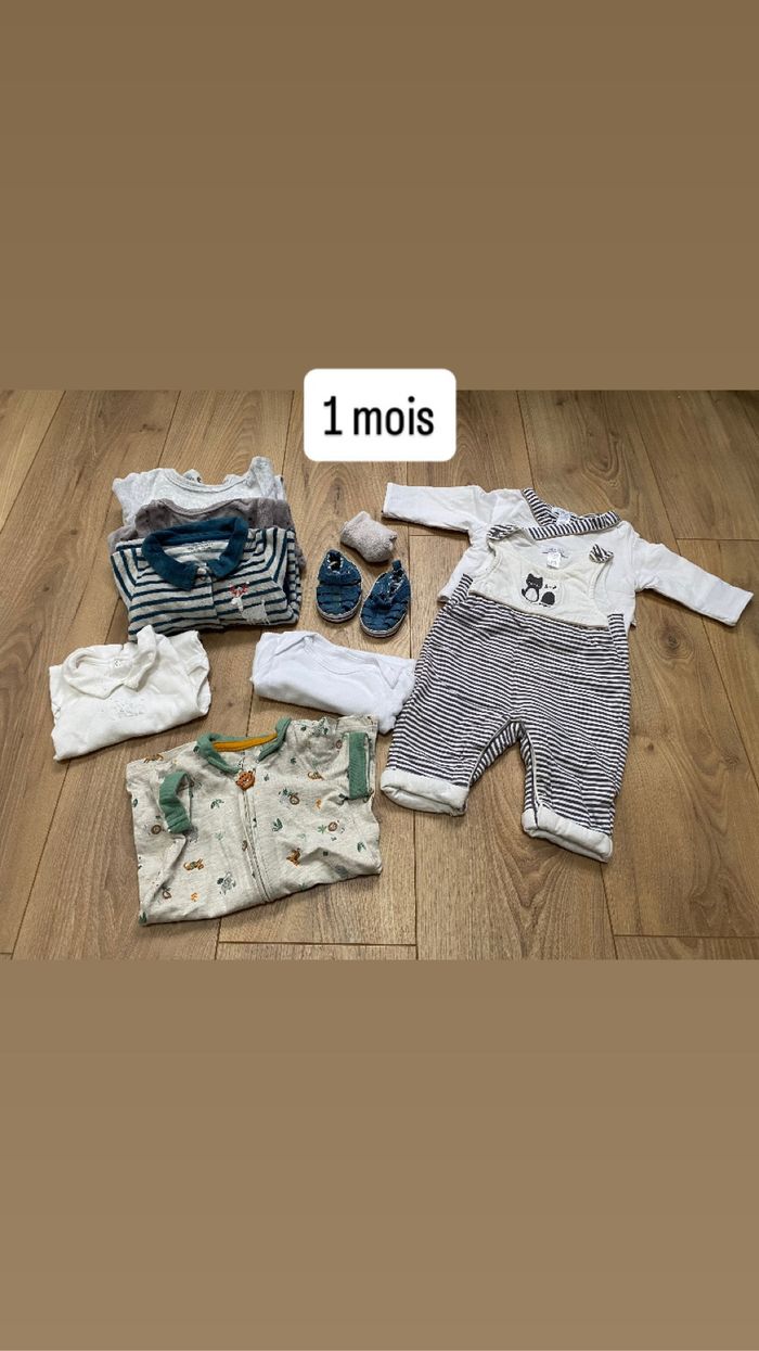 Lot vêtements bébé garçon 1 mois