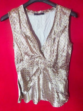 Chemisier  sans manche débardeur blouse satiné