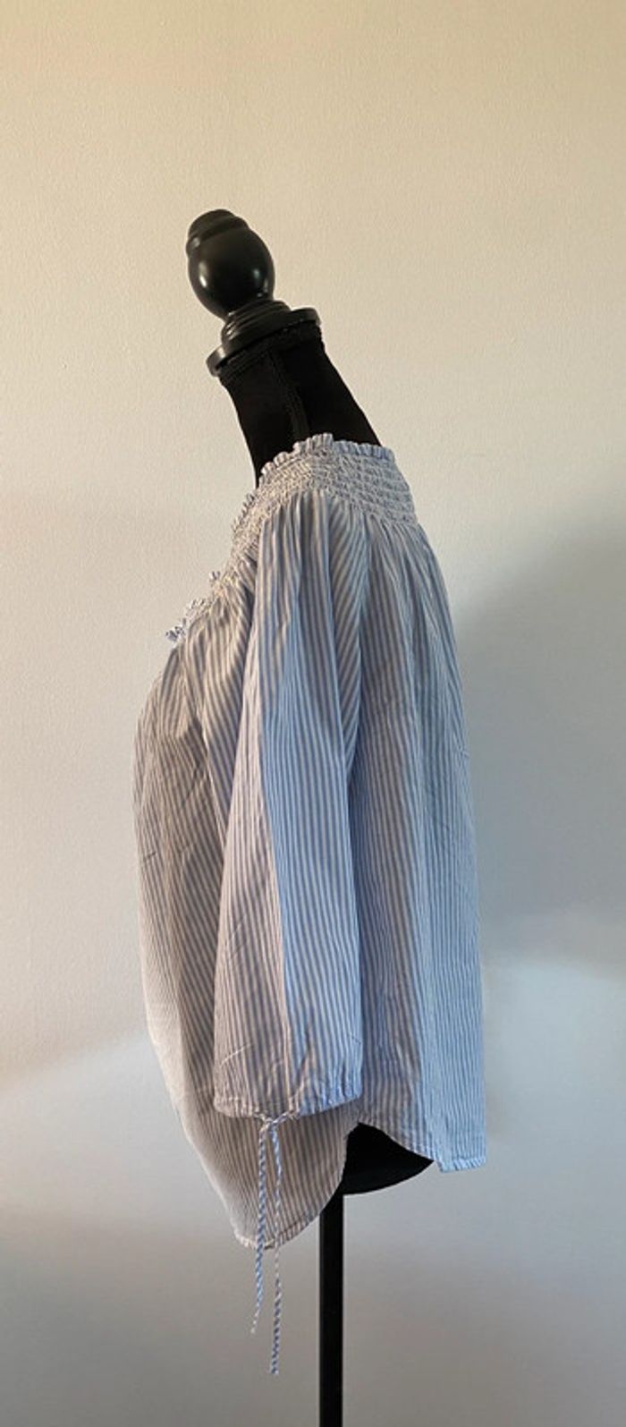 Blouse H&M bleue et blanche à rayures taille 36 / 38 - photo numéro 7