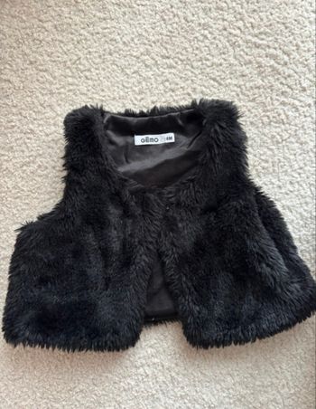 Gilet sans manche fourrure bébé noir 