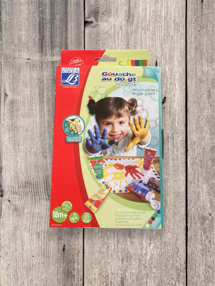 Peinture aux doigts enfant Lefranc & Bourgeois lavable – kit 5x80ml neuf