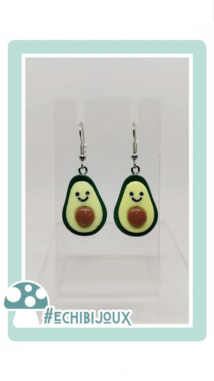 🍄 boucles d'oreilles avocat