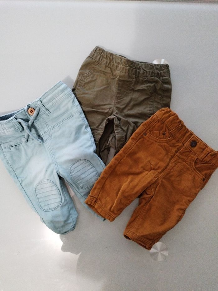 Lots de 3 pantalons bébé - 1 mois