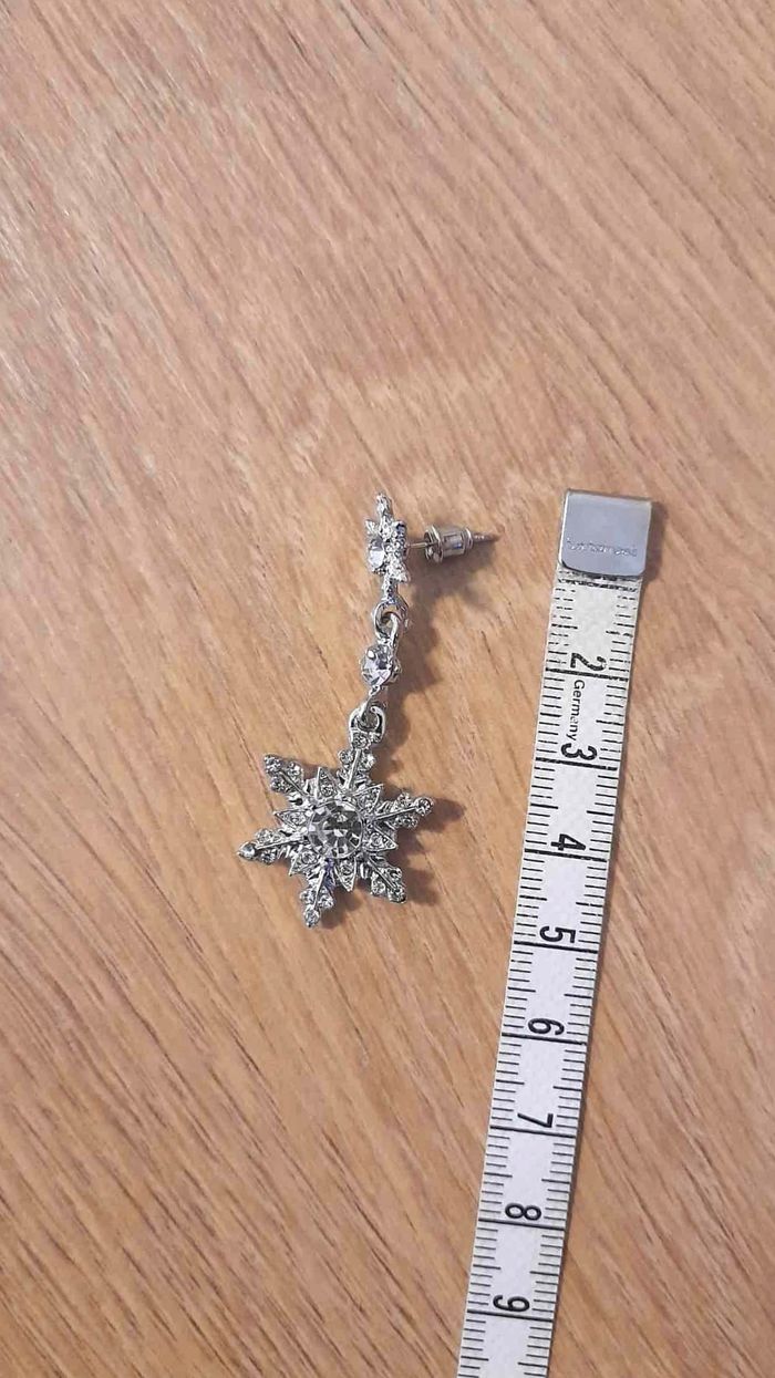 Bijoux Noël | Boucles d’Oreilles neuves Flocons Scintillants - photo numéro 3