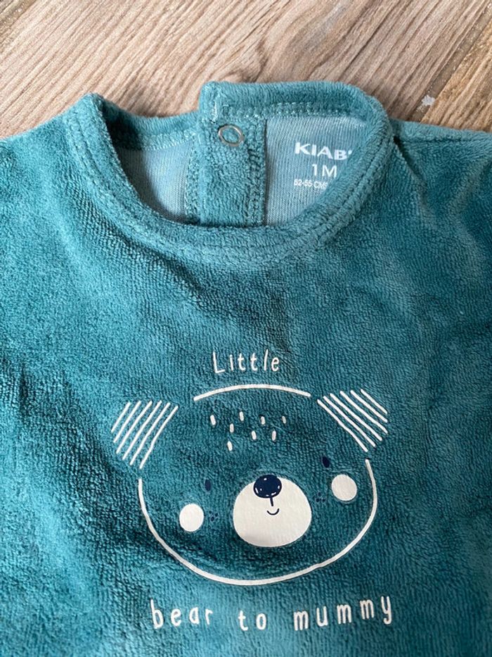 Pyjama ourson vert 1 mois - photo numéro 3