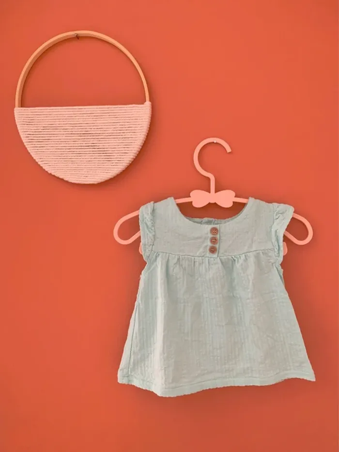 🌿 Blouse vert d’eau Obaïbi – 6 mois (68 cm)