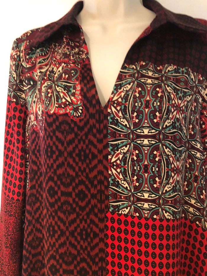 Robe Zara Rouge bordeaux vert taille M Aspect satiné - photo numéro 18