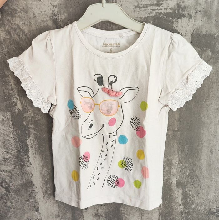 Tee shirt fille girafe
