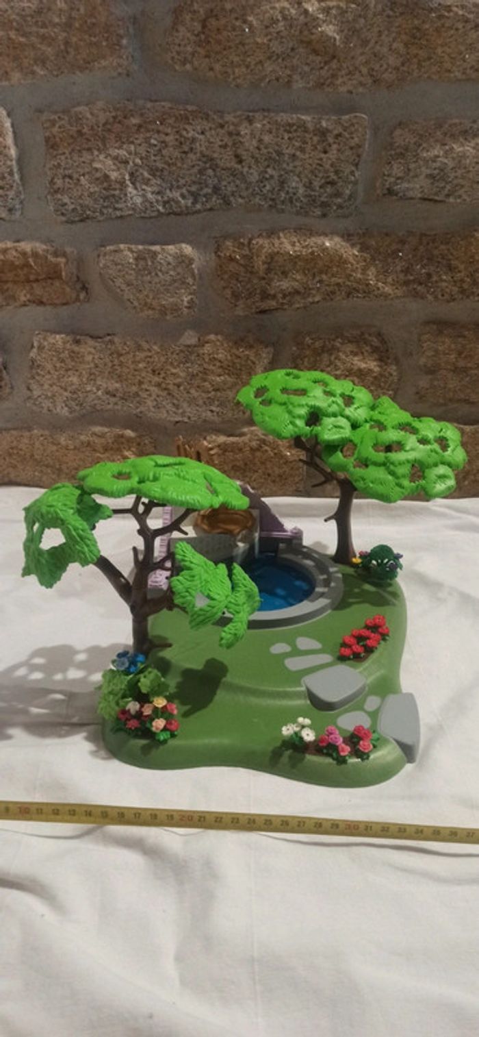 Décor paysage avec arbres et fontaine playmobil - photo numéro 3