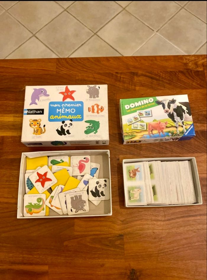 Lot de 2 jeux memo + domino excellent état
