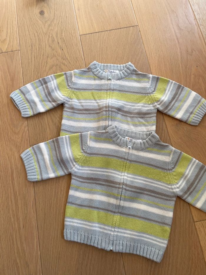 Lot 2 gilets rayés - Kitchoun - 3mois