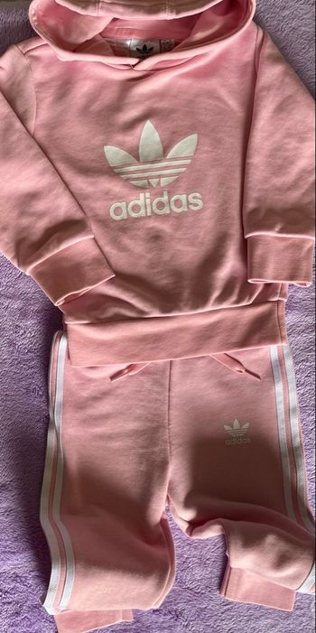 Ensemble Survêtement ADIDAS Original Bébé Rose Pâle 18-24 Mois