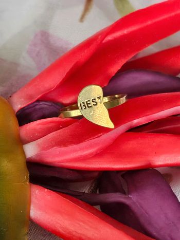 Bague inscription "best" en acier inoxydable