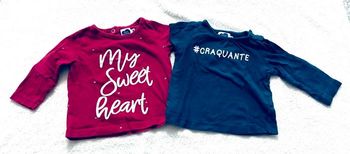 Lot de 2 tee-shirts manches longues « mots d’enfants » 6 mois