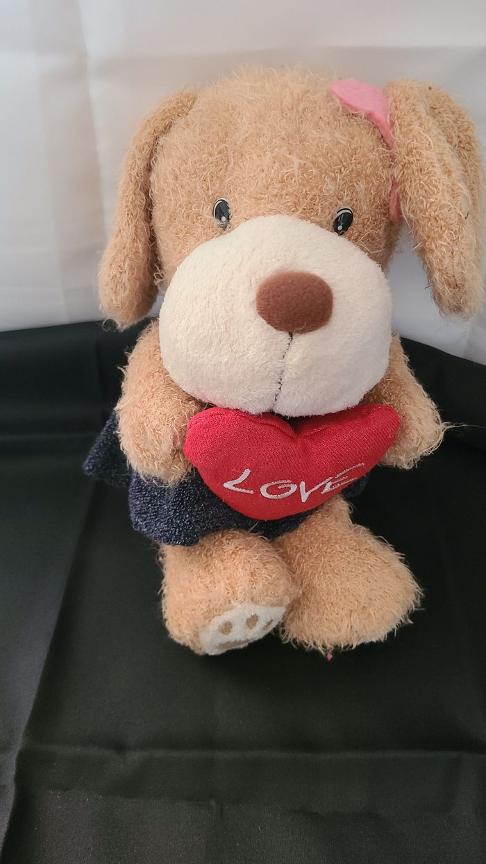 peluche chien coeur love robe accademia - photo numéro 5
