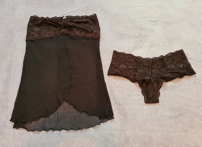 Ensemble dentelle body house noir 38