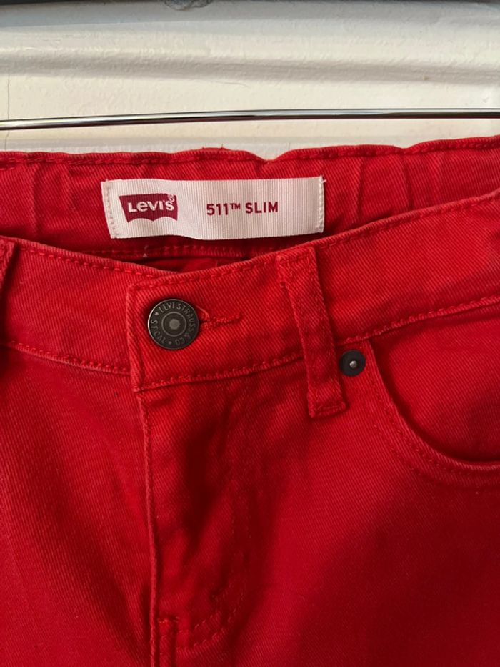 Short bermuda 511 slim en jean rouge 10 ans - Levi's - photo numéro 2