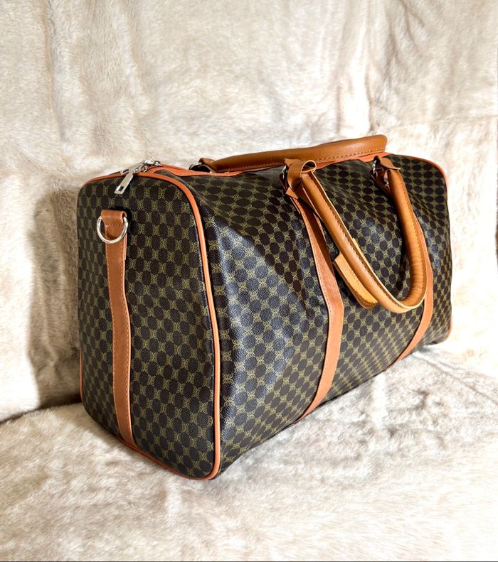 Sac de voyage neuf marron noir élégant grande capacité look luxe neuf tendance coup de cœur - photo numéro 3