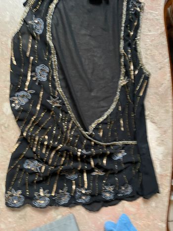 Blouse perles sequins broderie fêtes