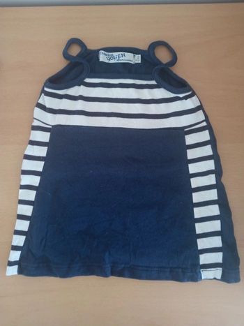 T-shirt long à bretelles marinière