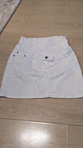 Jupe grossesse blanche jeans