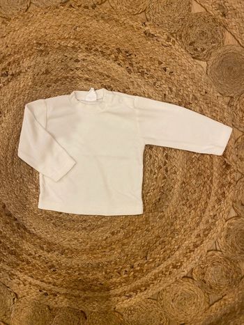 Pull velour blanc 6 mois bébé caramel