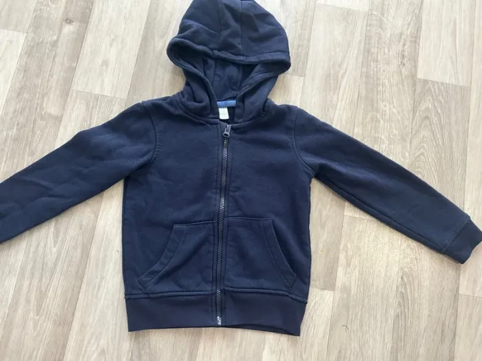 Gilet à capuche bleu marine garçon taille 4-5 ans tex - photo numéro 2