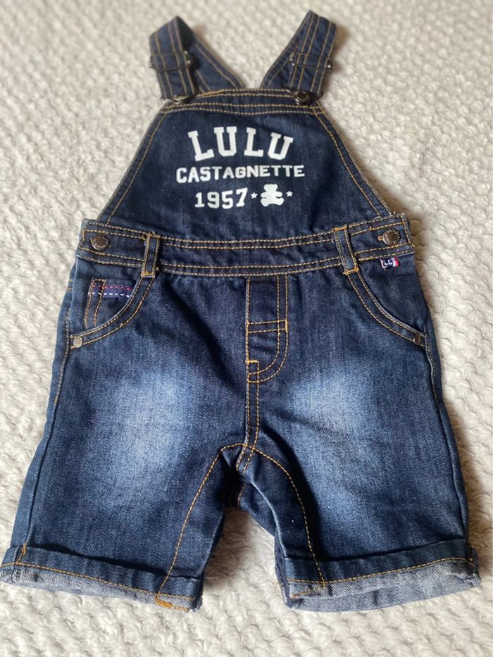 Salopette short en Jeans bleu marine