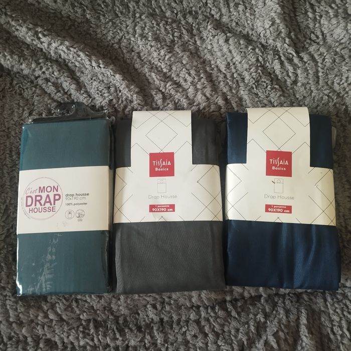 Lots de draps housse 90x190
