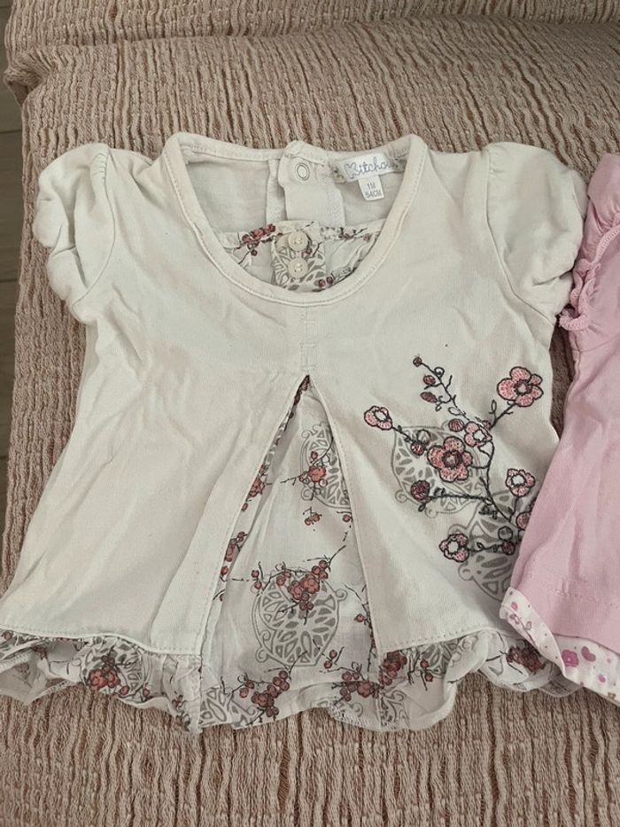 Lot 2 Tee shirts 1 mois fille - photo numéro 2