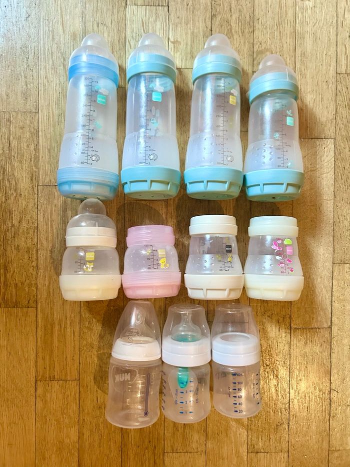 Lot de 11 biberons - mam & avent & nuk